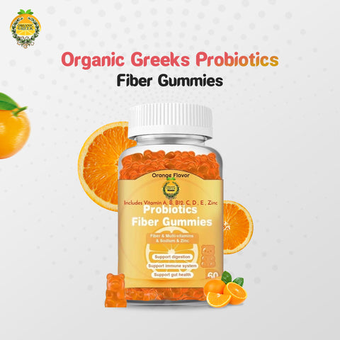 Organic Greek® Probiotic Fiber Gummies Digestive Health Immune Dietary Supplement