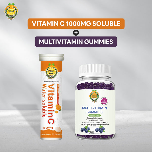 Organic Greek Multivitamin Gummies + Vitamin C 1000mg Soluble