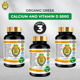 Organic Greek Calcium And Vitamin D 500mg (Pack of 3)