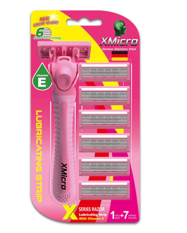 XMicro Pink Razor and Shaving Cream For Women