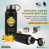 Organic Greek Pink, Black and White Vitamin Bottles