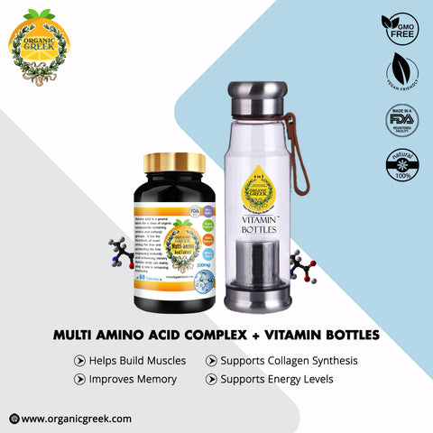 Organic Greek Vitamin Bottles + Multi Amino Acid Vitamins
