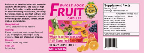 Organic Greek Vitamin Bottles + Whole Produce  Fruit + Veggie Capsules