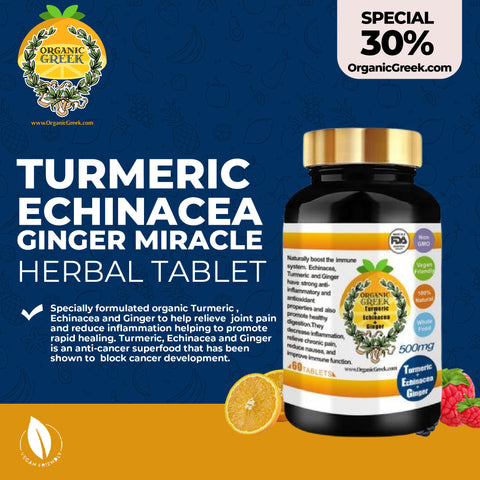 Organic Greek Natural Turmeric, Echinacea And Ginger Miracle