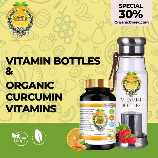 Organic Greek Vitamin Bottles & Organic Greek Curcumin Vitamins