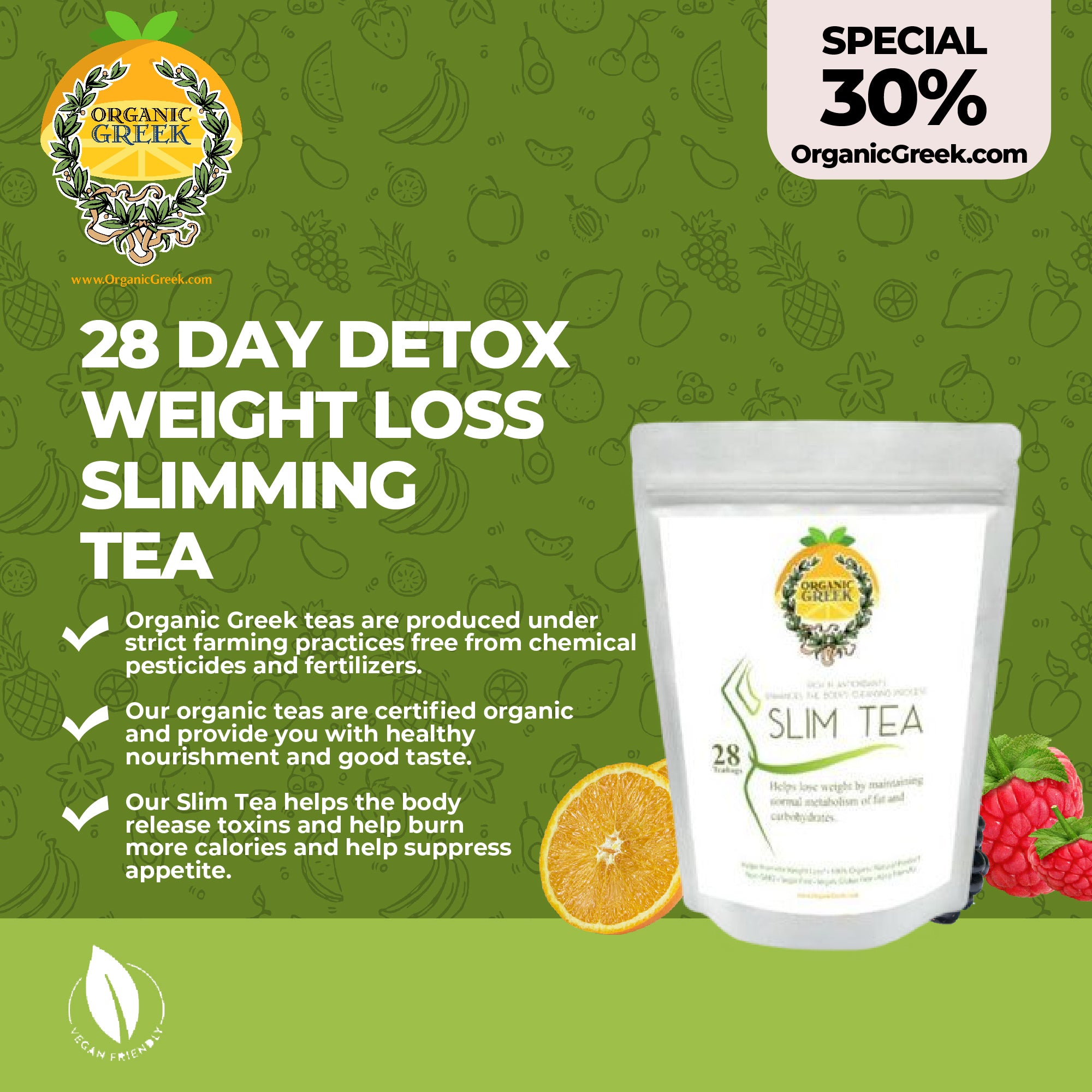 Buy Organic Greek 28 Days Detox Weight Loss Slimming Tea
