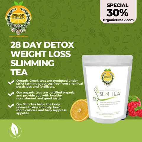 Organic Greek 28 Day Detox Best Weight Loss Slimming Tea, Detox, Cleanse, Speed up Metabolism, Lose Weight Naturally and Healthy