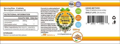 Organic Greek Turmeric Tablets