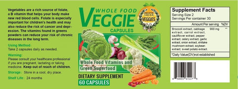 Organic Greek Vitamin Bottles + Whole Produce  Fruit + Veggie Capsules