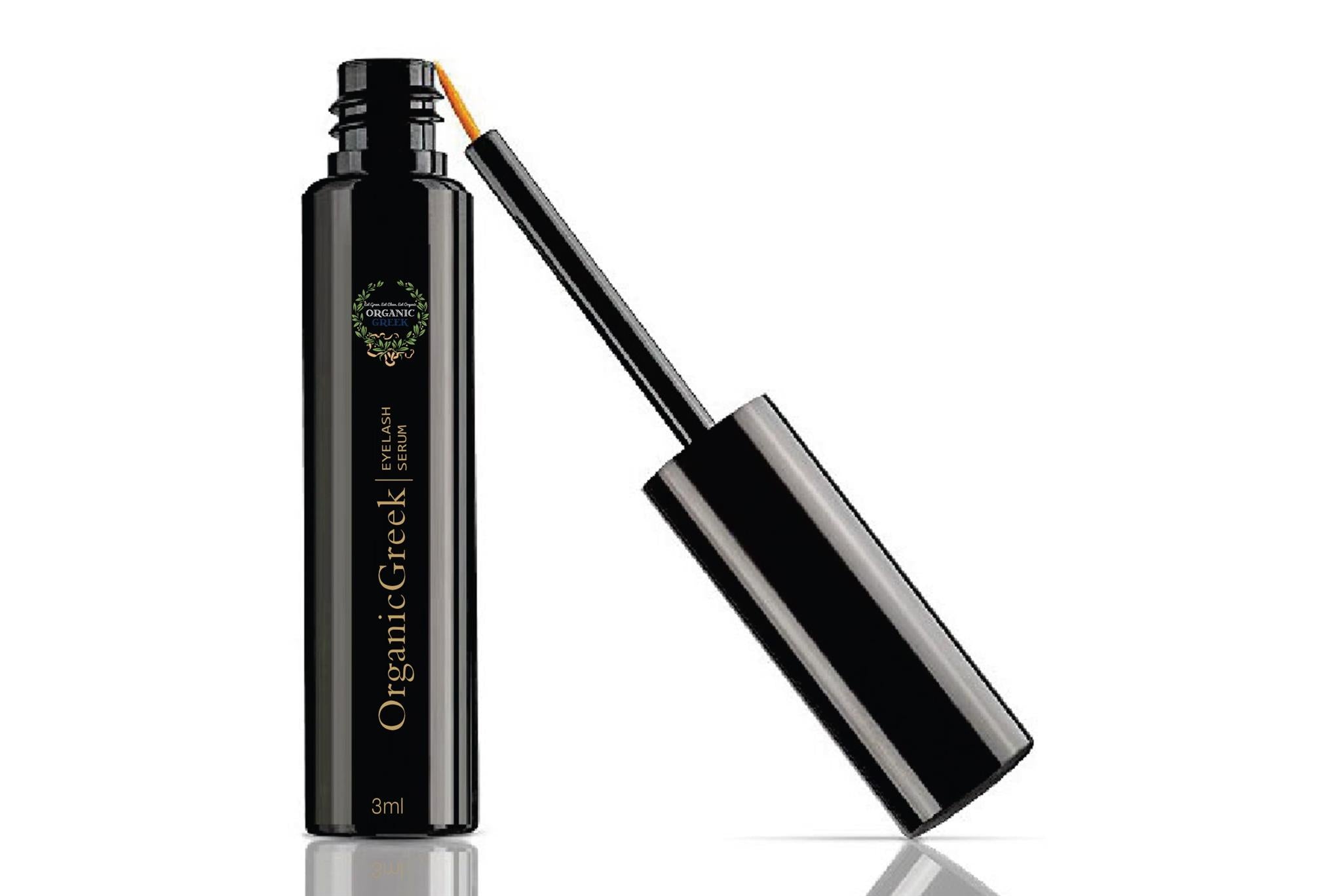 OrganicGreek.com  Natural Organic Eyelash Growth Serum. Vegan & Gluten Free. Nourishes and Conditions Eyelashes. Enriched with Chamomile & Vitamin E.