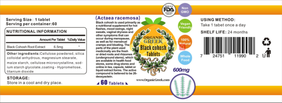 Buy Black Cohosh Tablets for hot flashes