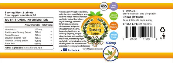 Organic Ginseng Tablets Price