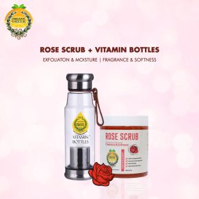 Rose Scrub & Vitamin Bottles