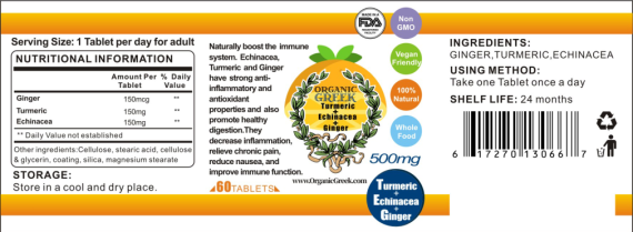 Natural Turmeric with Echinacea And Ginger Miracle