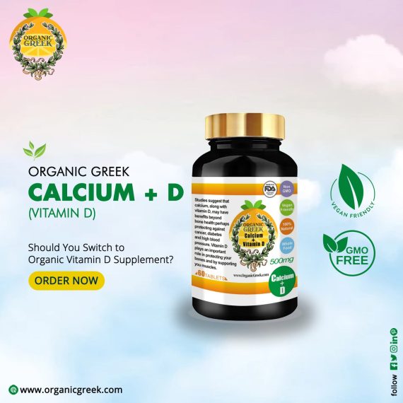 Organic Calcium and Vitamin D Supplement 500mg